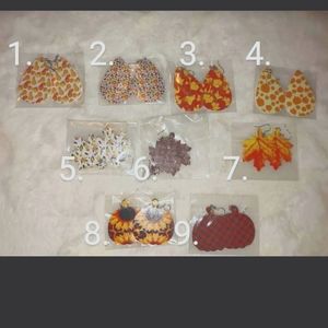 Fall faux leather earrings
